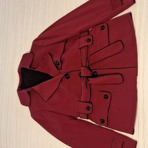 Nine West Blazer Burgandy With Black Trim